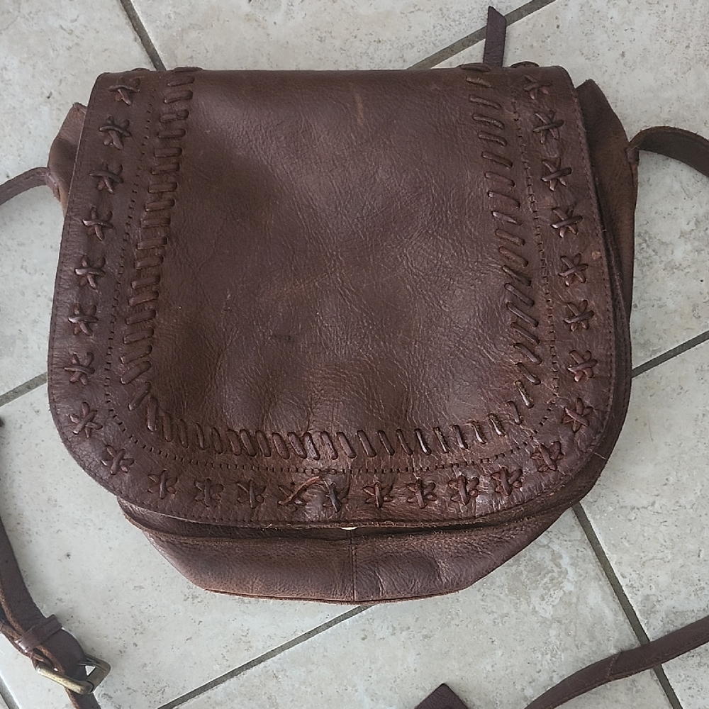 MO & CO Bags Brown Leather Crossbody Bag